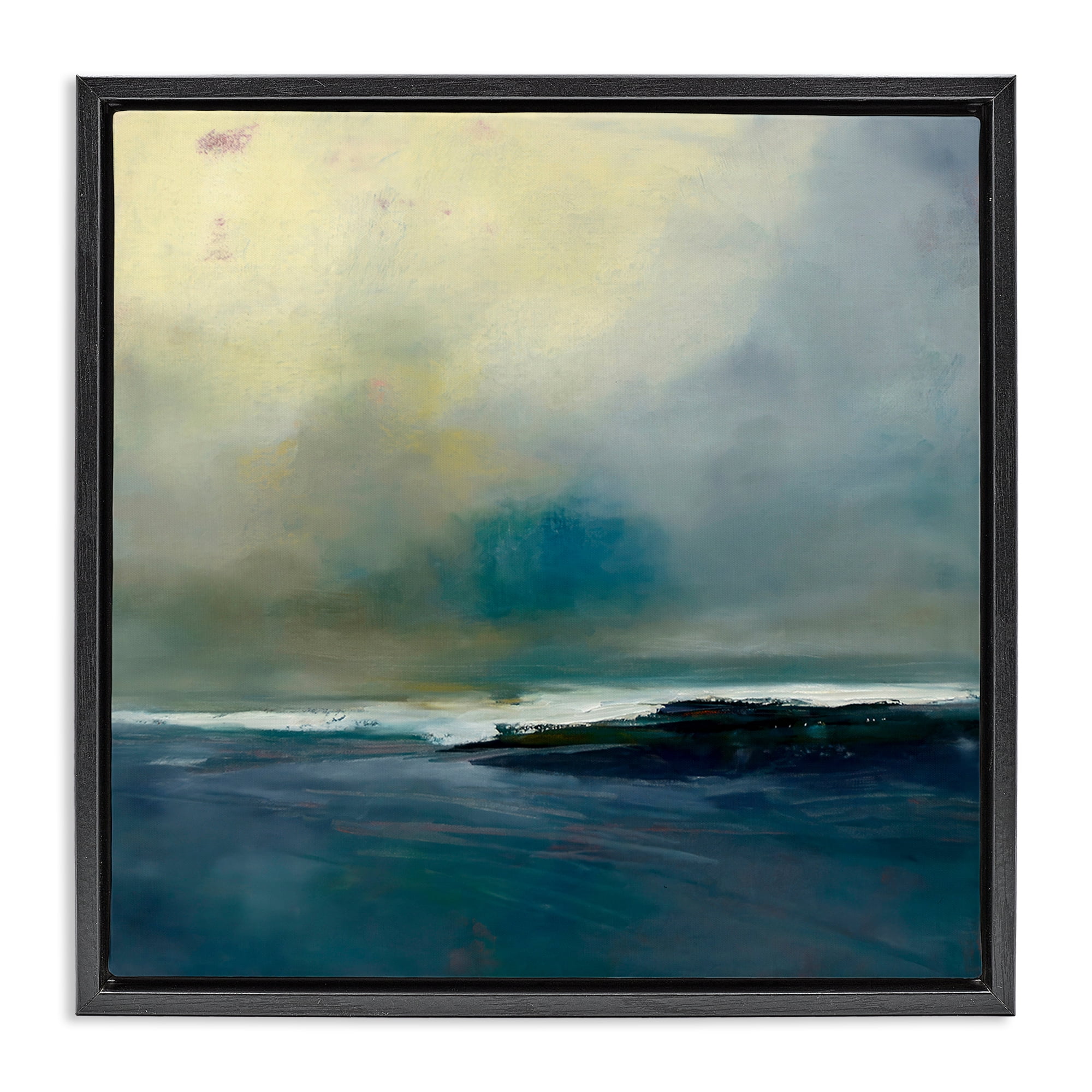 Stupell Industries Channeling Calm Horizon Black Framed Floater Canvas Wall Art, design by Patrick Dennis