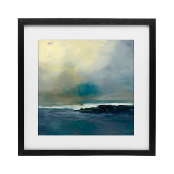 Stupell Industries Contemporary Channeling Calm Horizon Black Framed Print Under Glass, 16 x 16, by Patrick Dennis