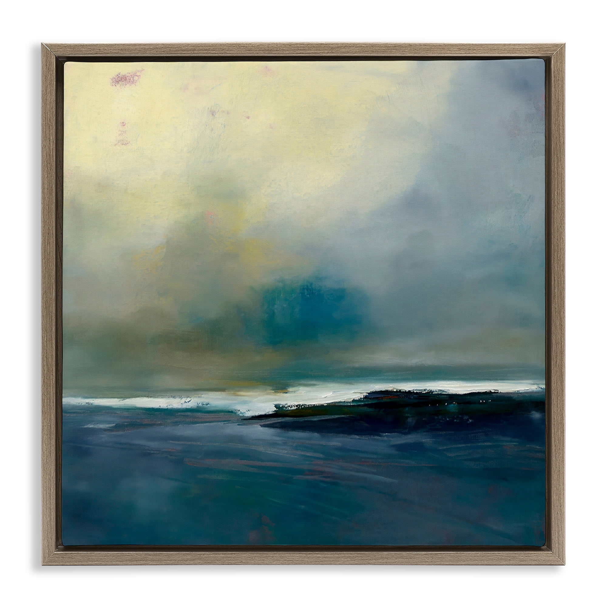 Stupell Industries Channeling Calm Horizon Brown Framed Floater Canvas Wall Art, design by Patrick Dennis