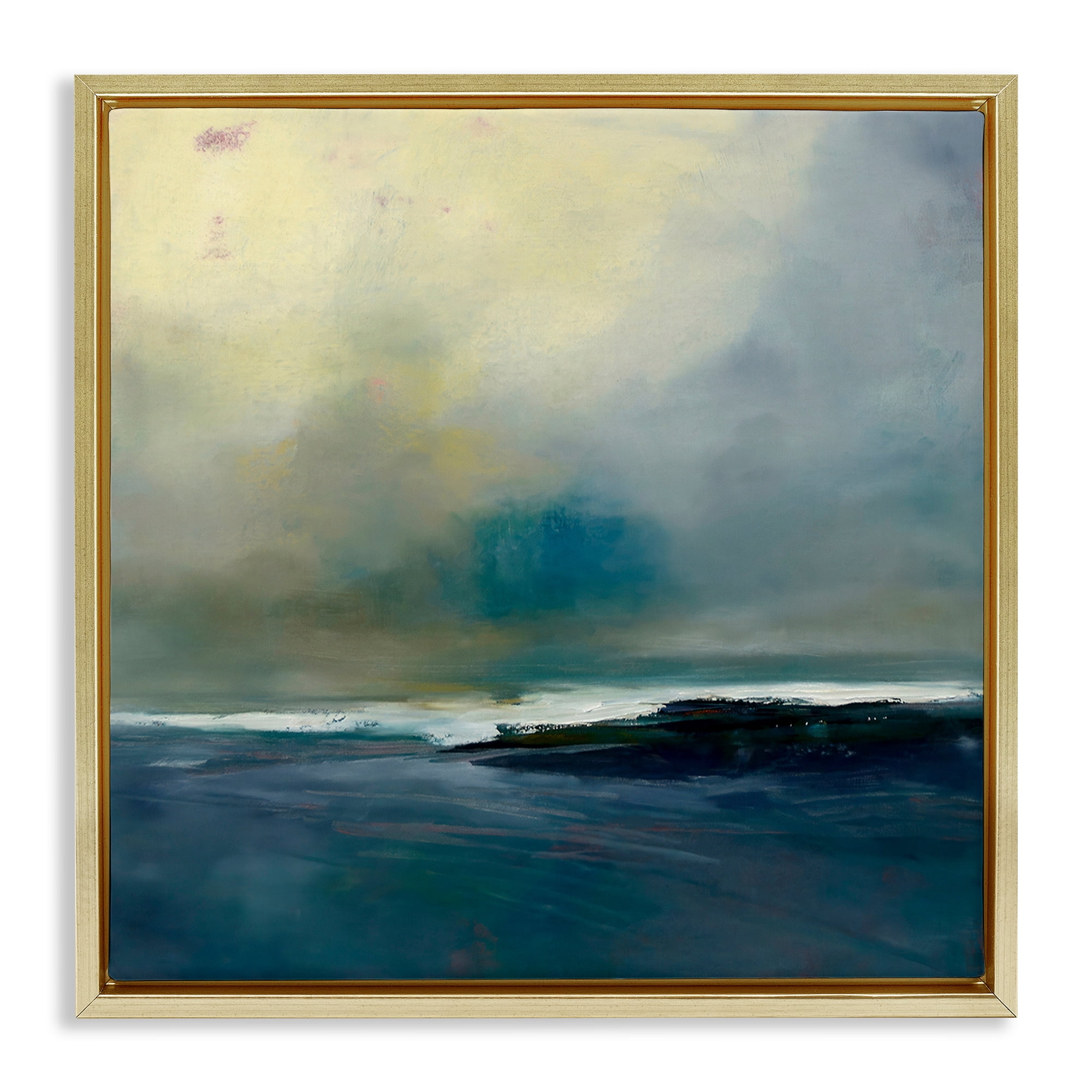 Stupell Industries Channeling Calm Horizon Gold Framed Floater Canvas Wall Art, design by Patrick Dennis