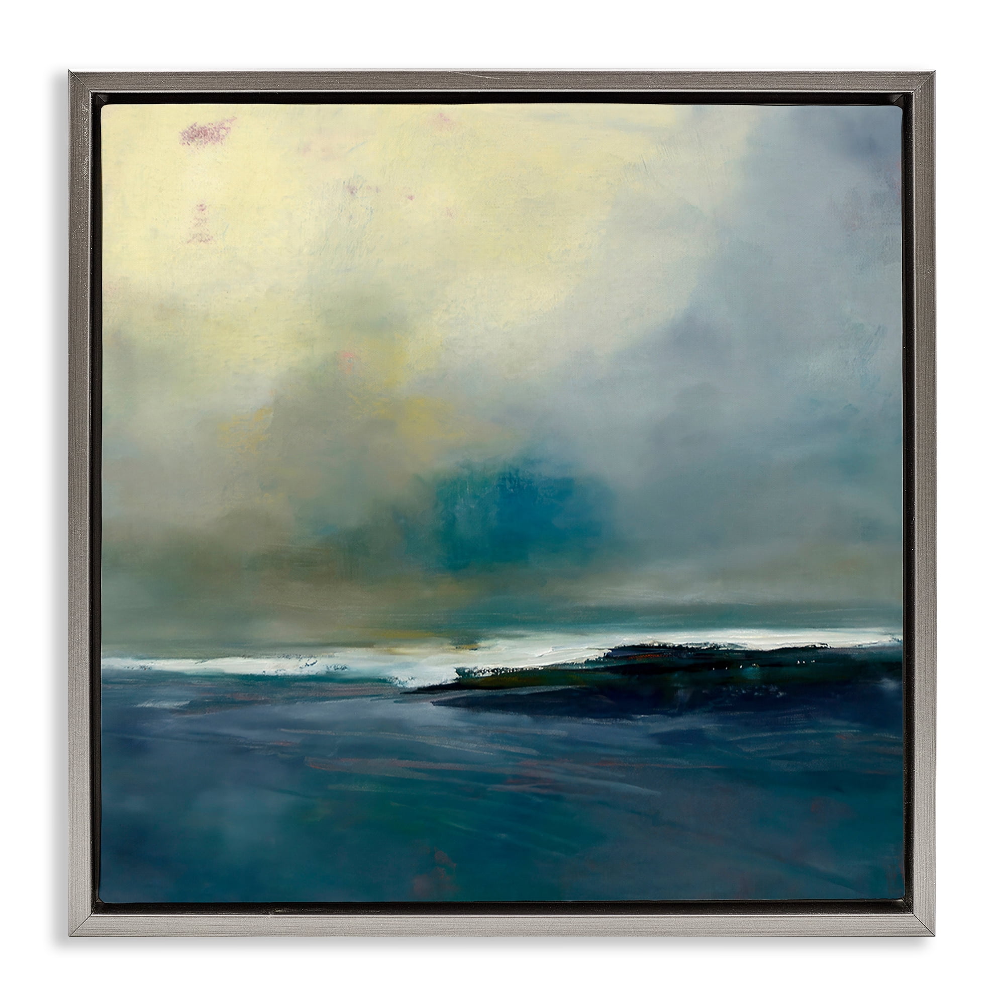 Stupell Industries Channeling Calm Horizon Gray Framed Floater Canvas Wall Art, design by Patrick Dennis