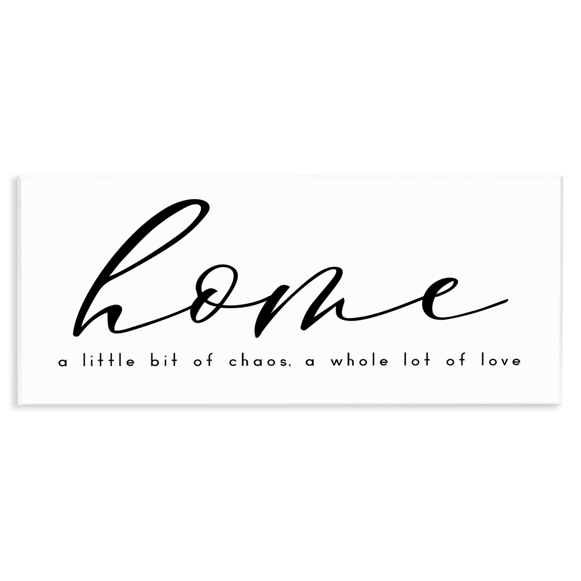Stupell Industries Chaos & Love Phrase Typography Painting Unframed Art Print Wall Art, 17 x 7