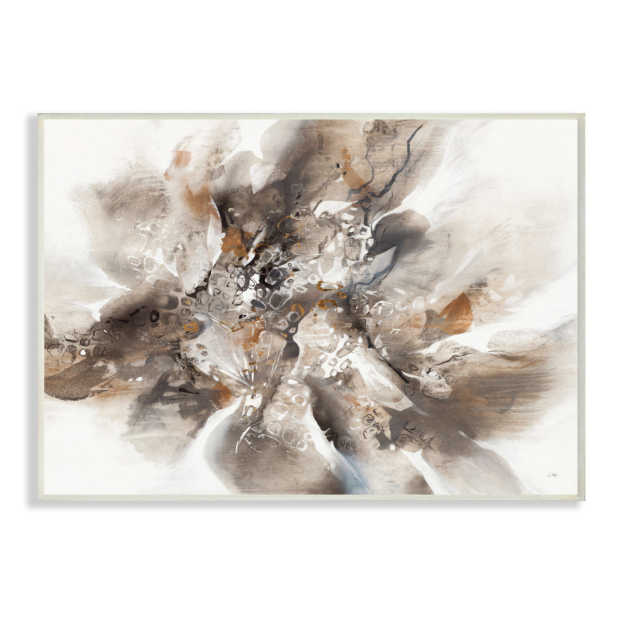 Stupell Industries Chaotic Abstract Brush Strokes Square Shape Patterns,10 x 15,Designed by K. Nari