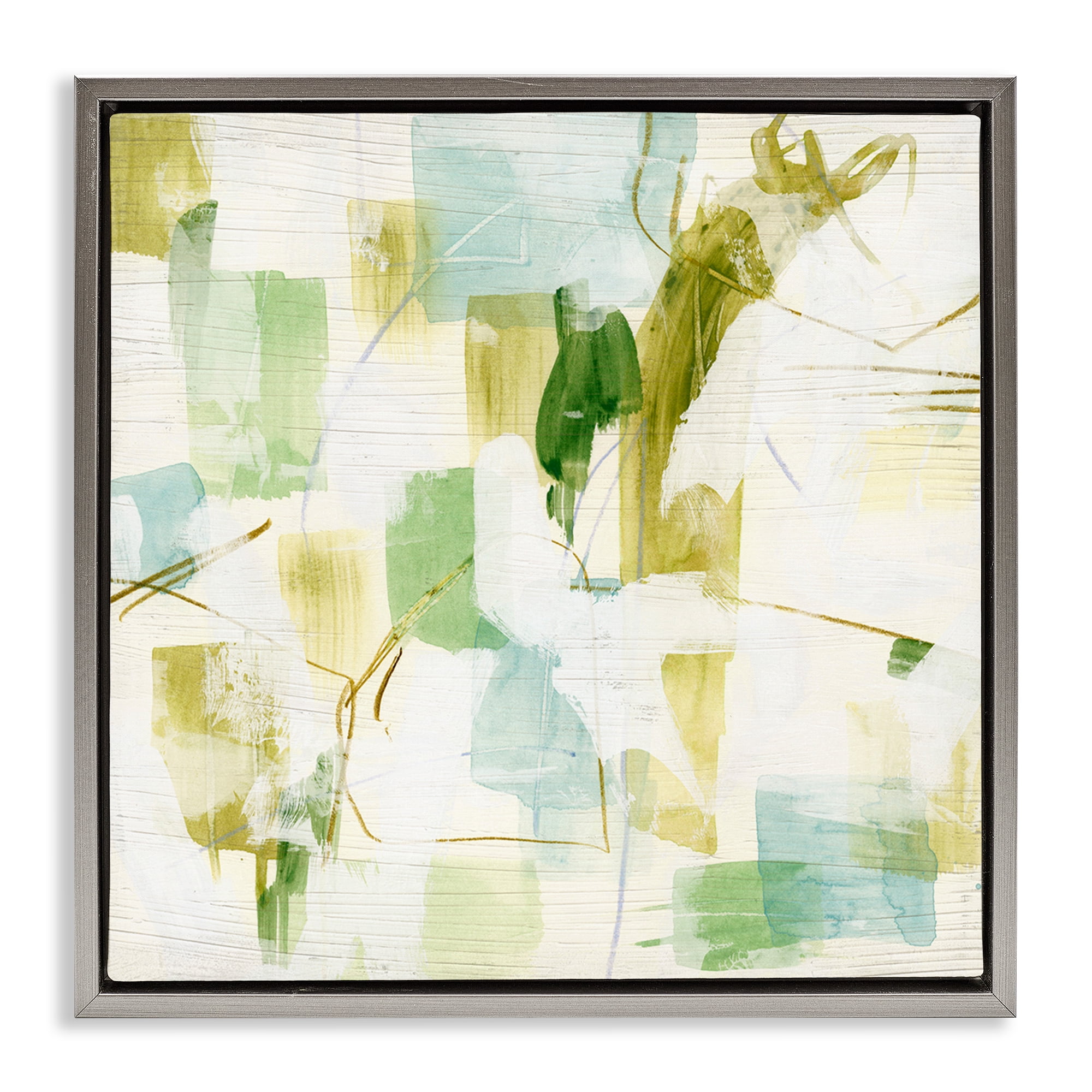 Stupell Industries Chaotic Abstract Expression Abstract Painting Gray Floater Framed Canvas Art Print Wall Art, 18 x 18