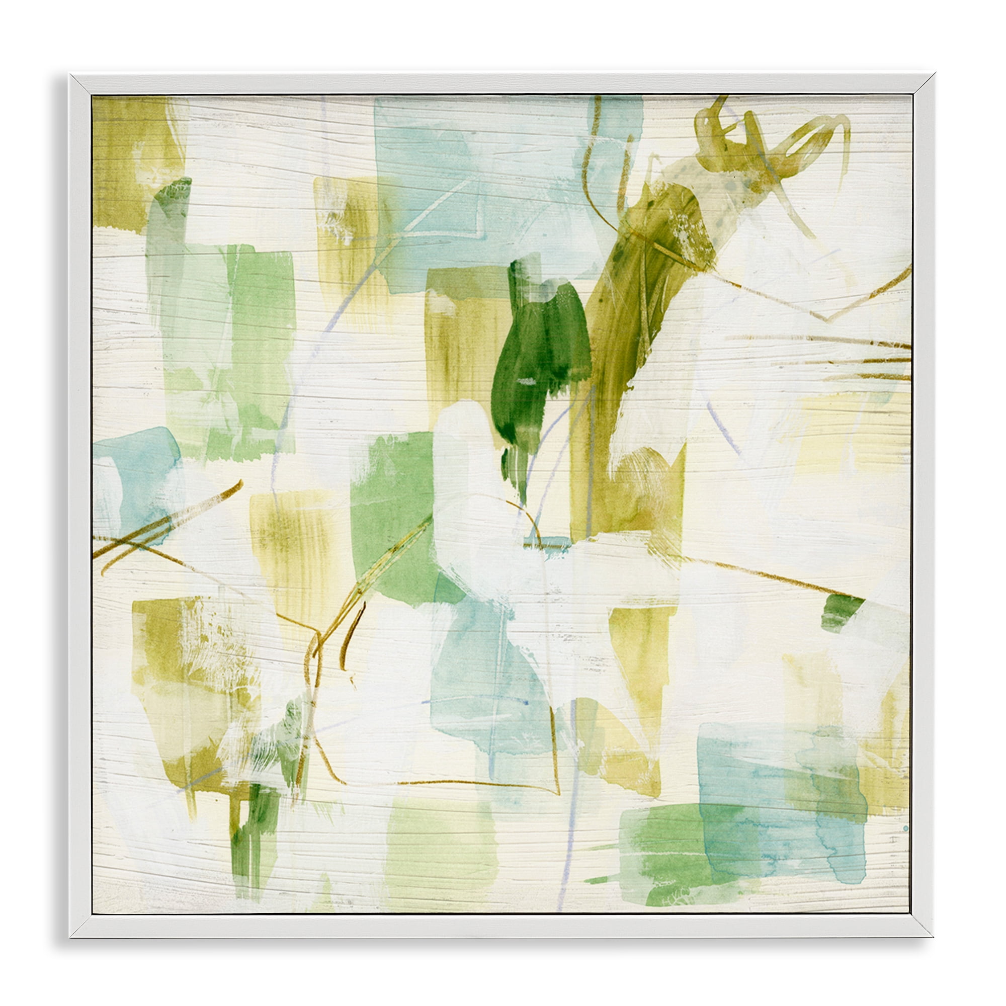 Stupell Industries Chaotic Abstract Expression Abstract Painting White Framed Art Print Wall Art, 24 x 24