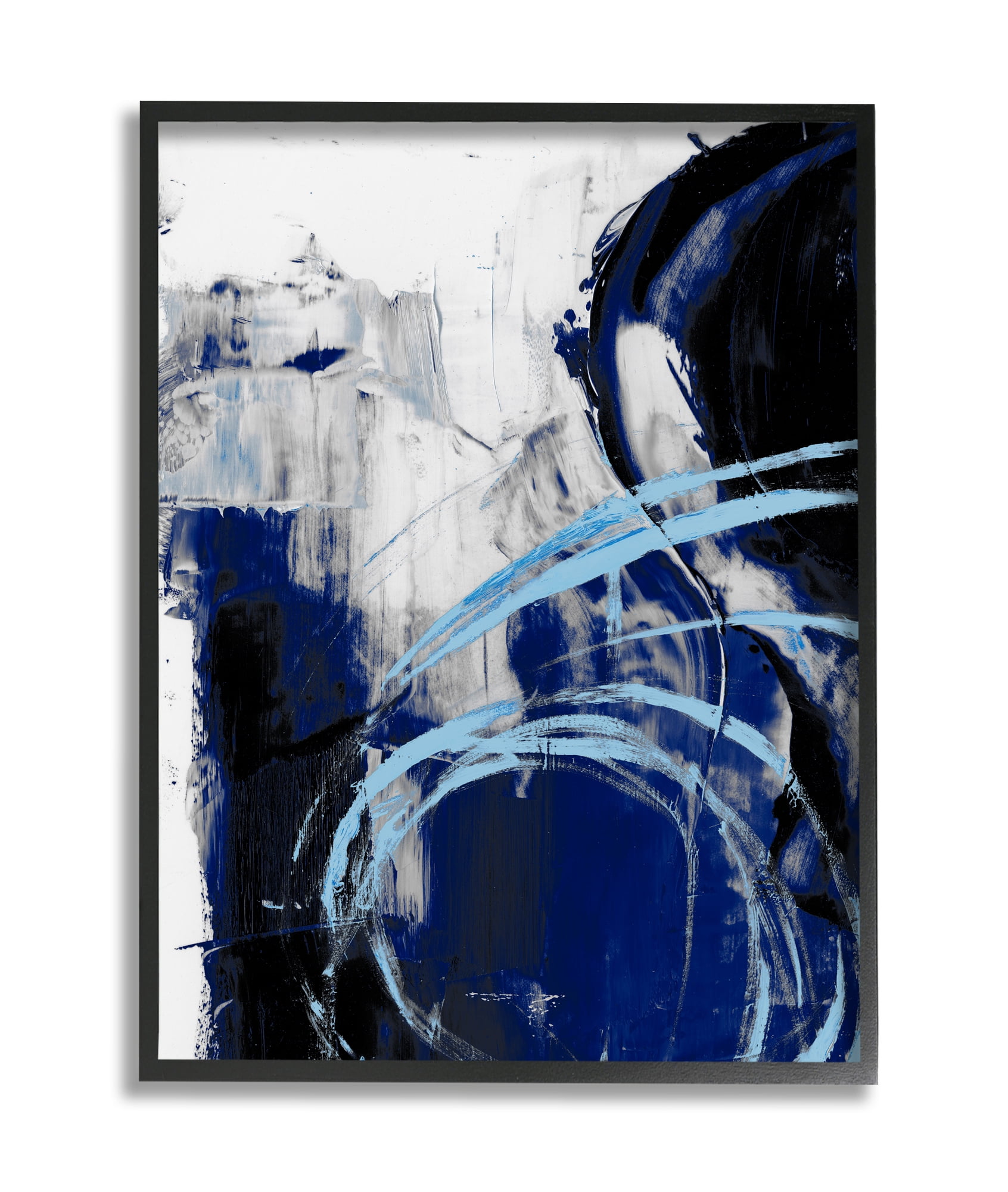 Stupell Industries Chaotic Blue Movements Indigo Abstract Design Black Framed, 11 x 14, Design by Ethan Harper