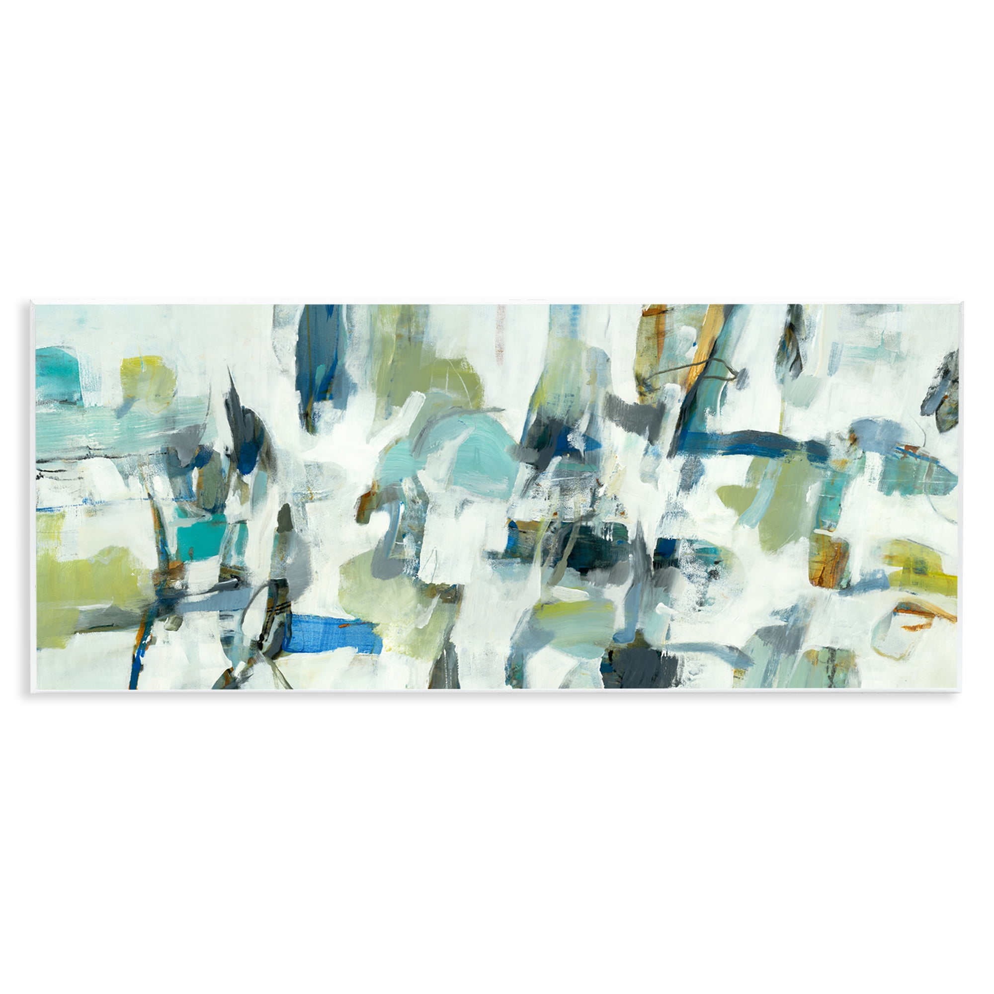 Stupell Industries Chaotic Brush Strokes Layered Abstract Painting Unframed Art Print Wall Art, 17 x 7