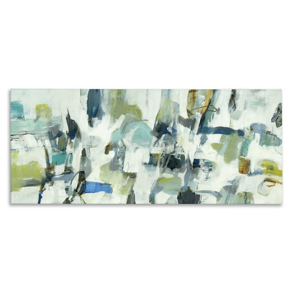 Stupell Industries Chaotic Brush Strokes Layered Abstract Painting Wrapped Canvas Art Print Wall Art, 24 x 10