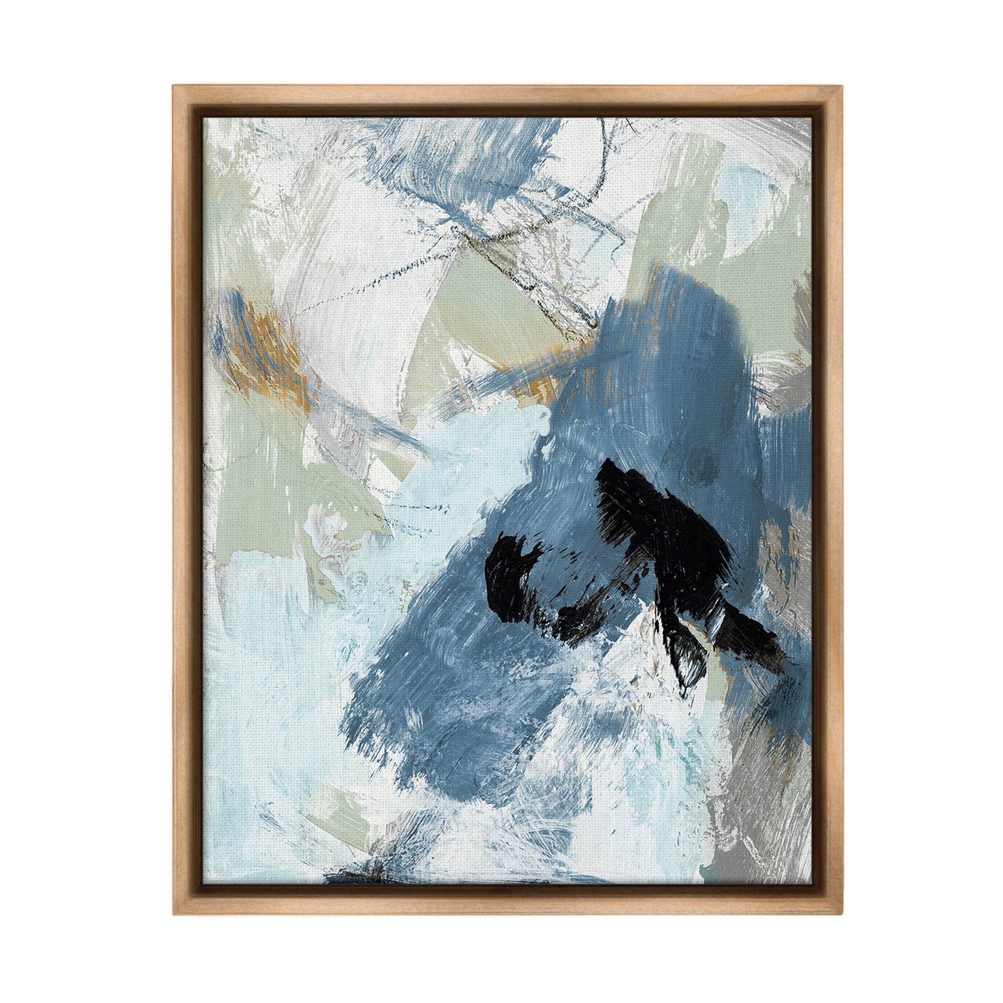 Stupell Industries Chaotic Brush Strokes Pattern Abstract Painting Brown Floater Framed Canvas Art Print Wall Art, 17 x 21