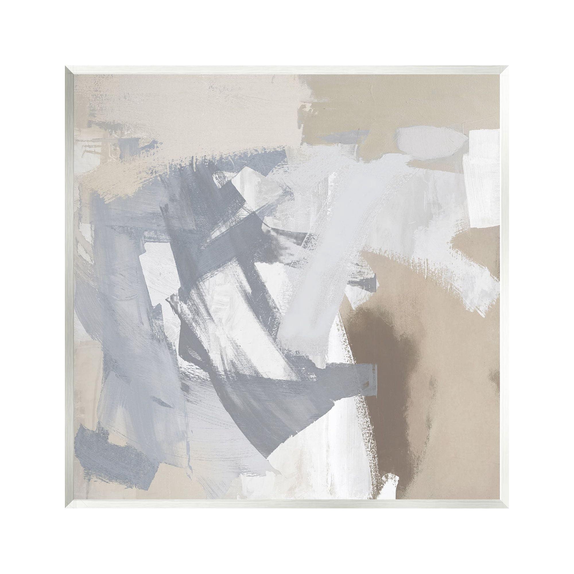 Stupell Industries Chaotic Gray & Beige Abstract Painting Unframed Art Print Wall Art, 12 x 12