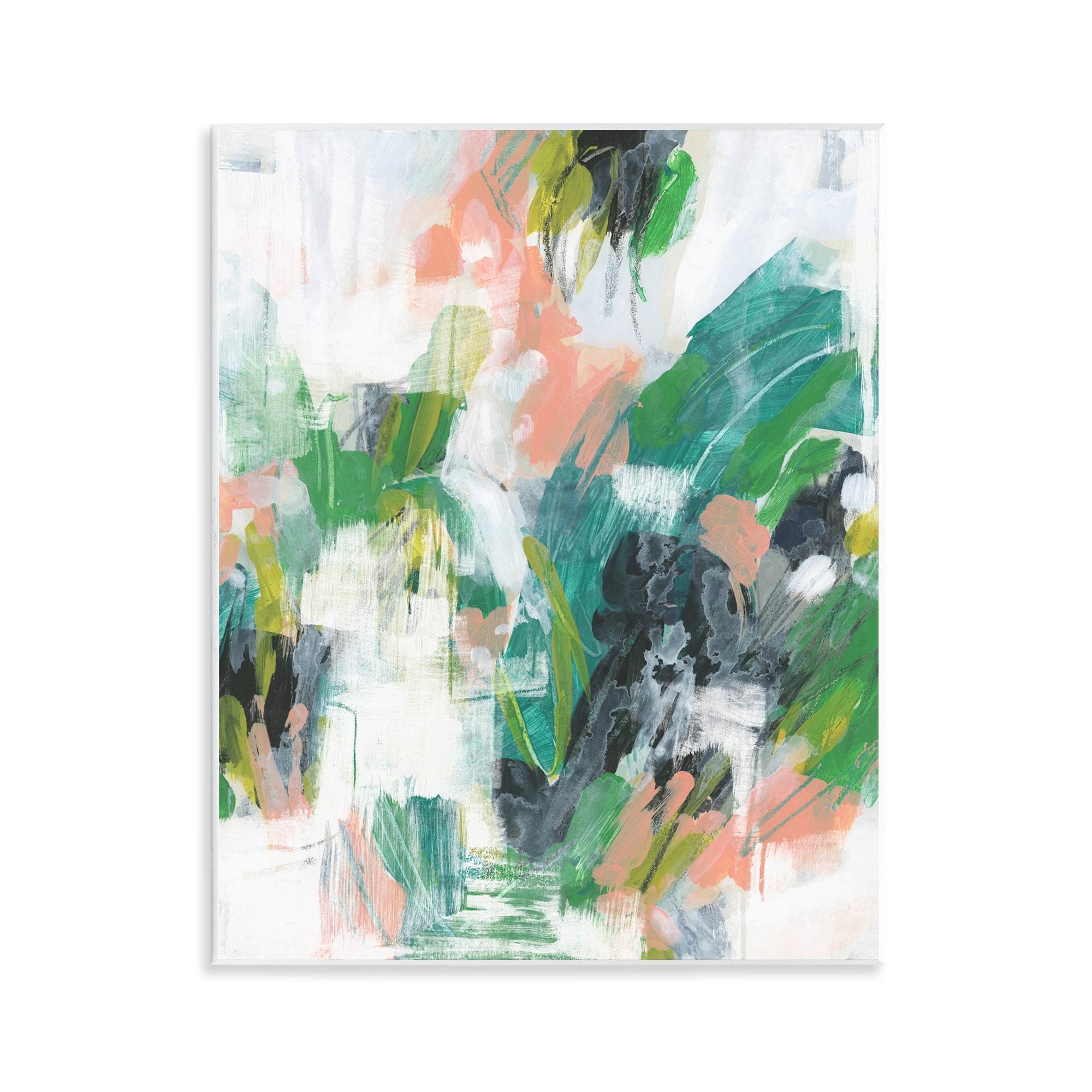 Stupell Industries Chaotic Green Paint Strokes Abstract Painting Unframed Art Print Wall Art, 11 x 14