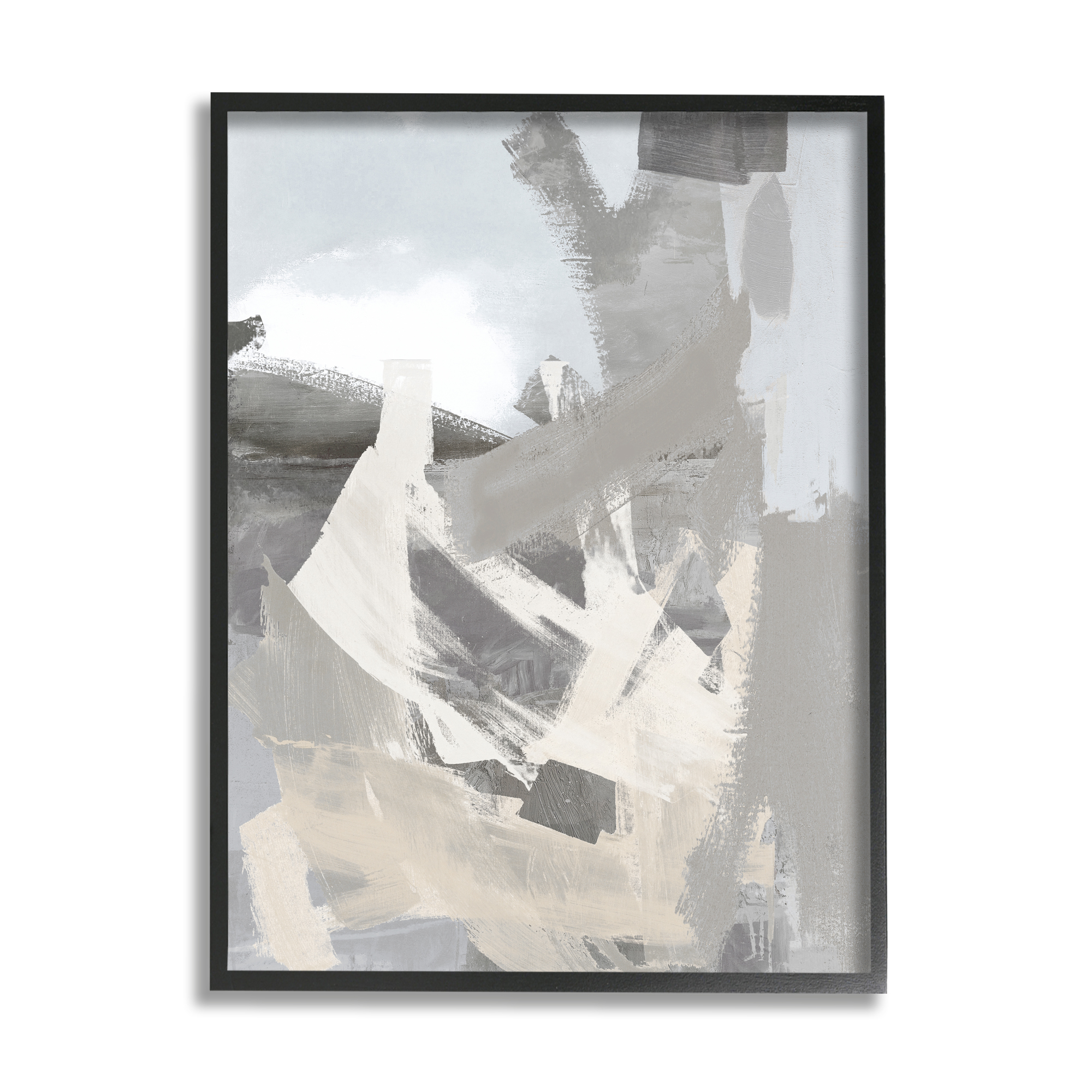 Stupell Industries Chaotic Grey Painting Abstract Painting Black Framed Art Print Wall Art, 11 x 14