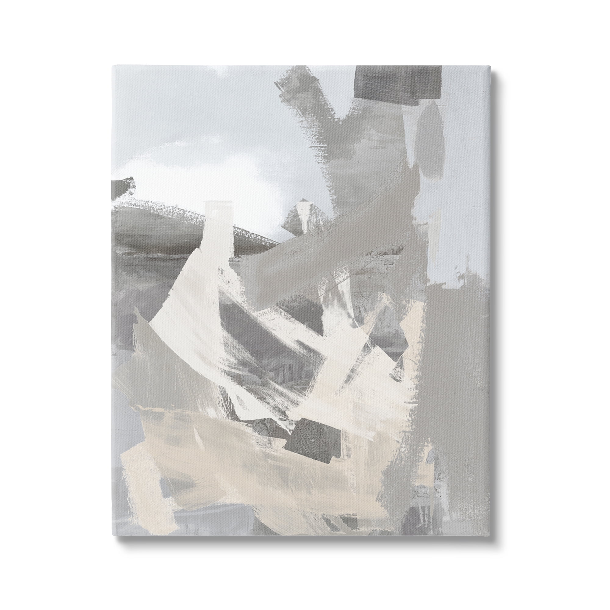 Stupell Industries Chaotic Grey Painting Abstract Painting Gallery Wrapped Canvas Art Print Wall Art, 36 x 48