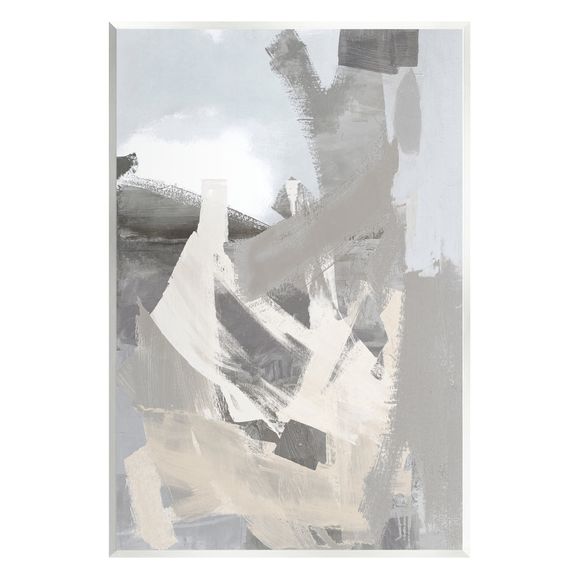 Stupell Industries Chaotic Grey Painting Abstract Painting Unframed Art Print Wall Art, 13 x 19