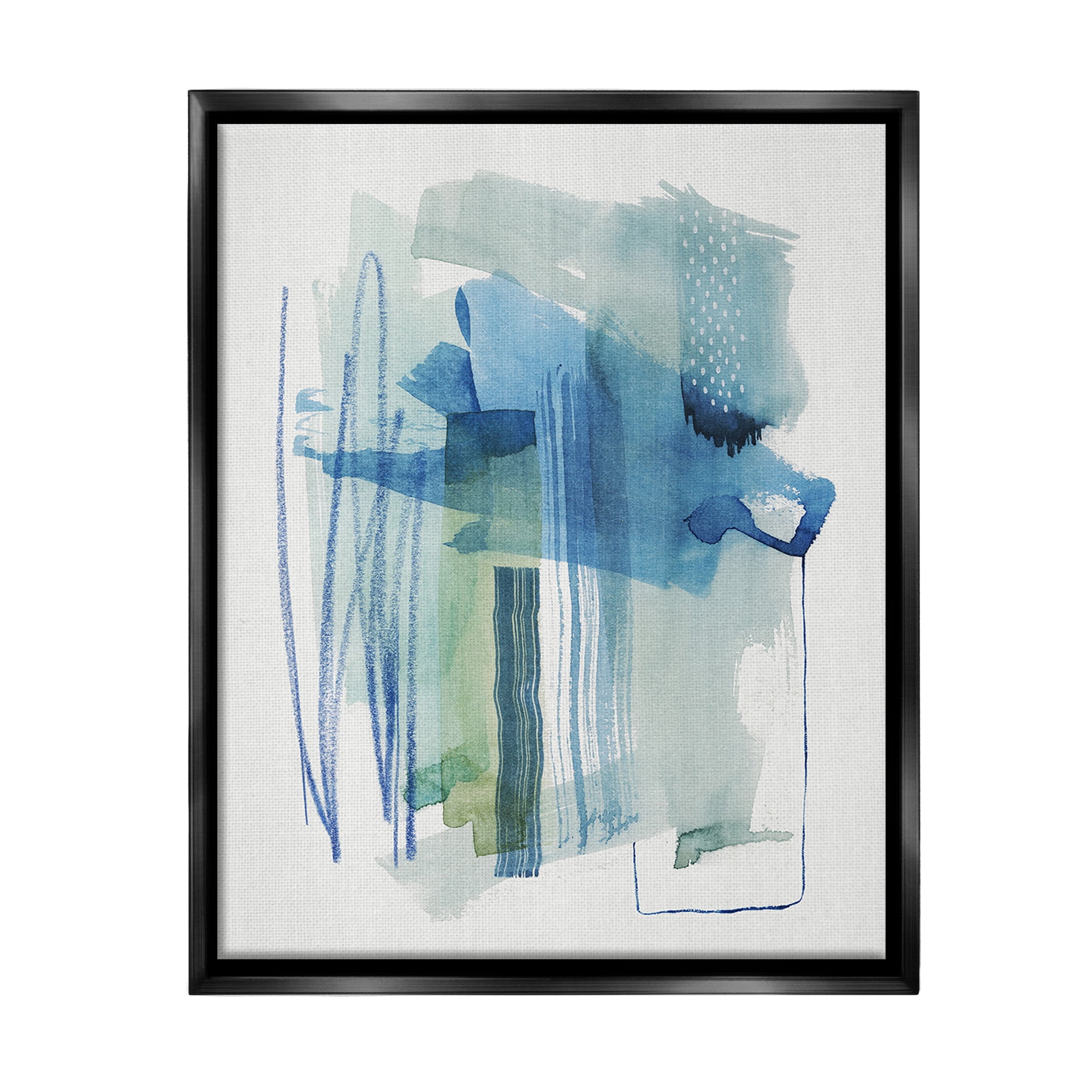 Stupell Industries Chaotic Nautical Abstraction Abstract Painting Black Floater Framed Canvas Art Print Wall Art, 25 x 31