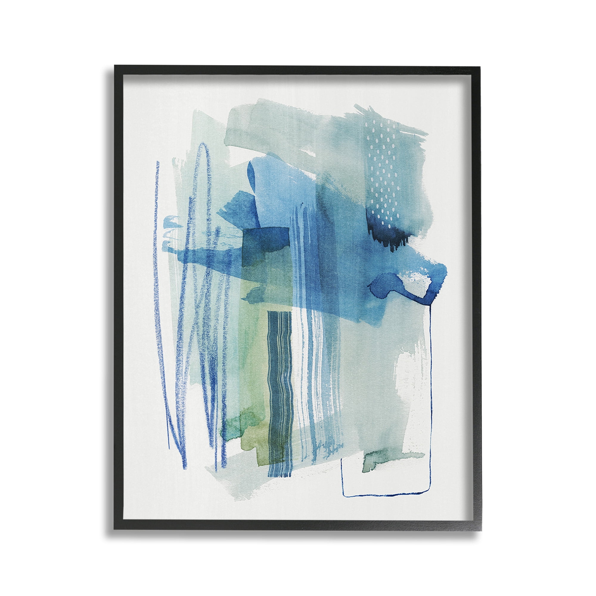 Stupell Industries Chaotic Nautical Abstraction Abstract Painting Black Framed Art Print Wall Art, 11 x 14
