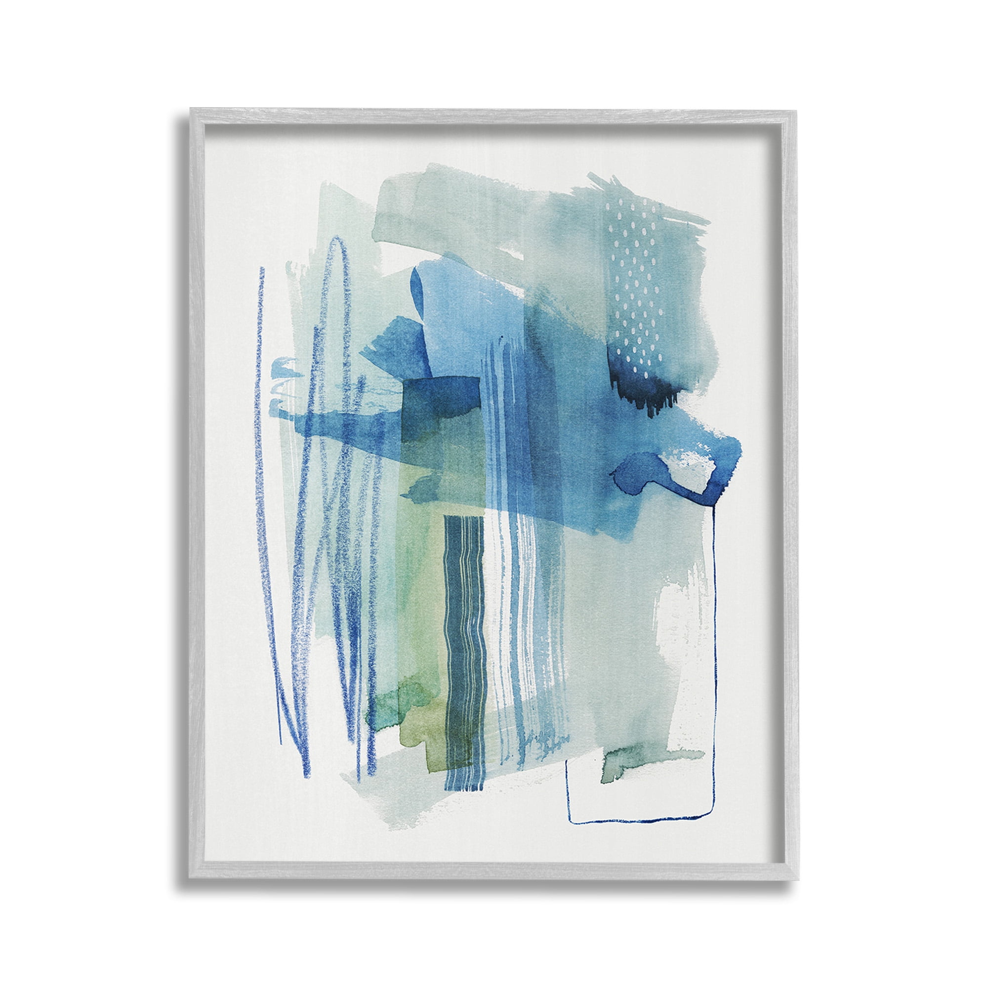 Stupell Industries Chaotic Nautical Abstraction Abstract Painting Gray Framed Art Print Wall Art, 11 x 14