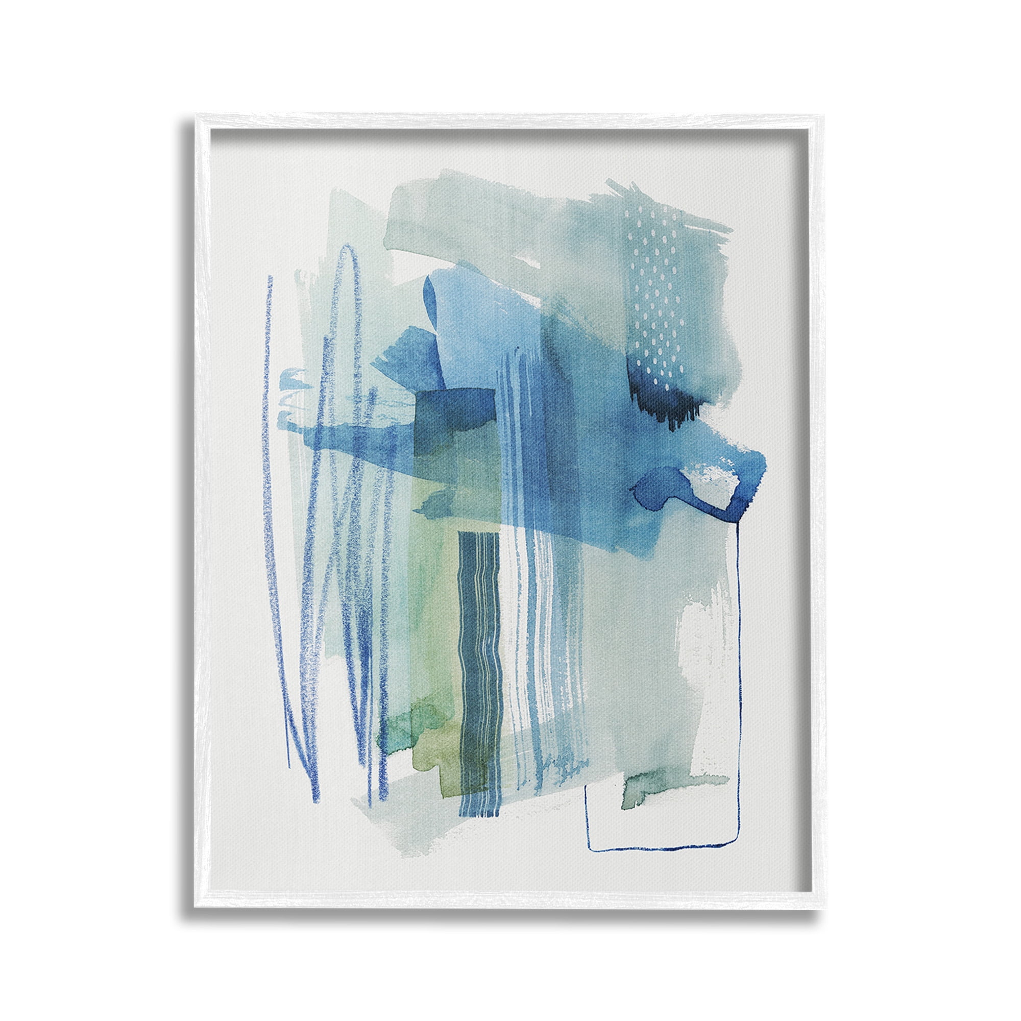 Stupell Industries Chaotic Nautical Abstraction Abstract Painting White Framed Art Print Wall Art, 24 x 30