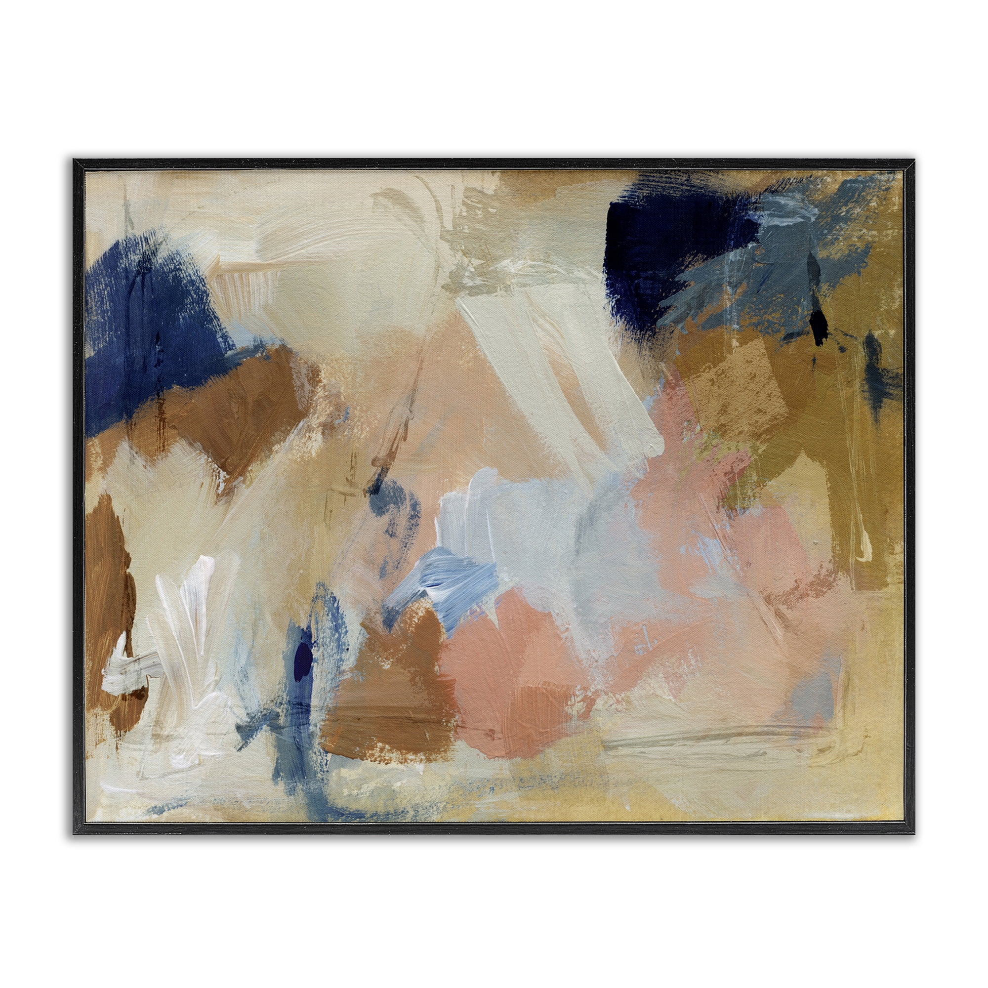Stupell Industries Chaotic Neutral Paint Abstract Painting Black Framed Art Print Wall Art, 20 x 16