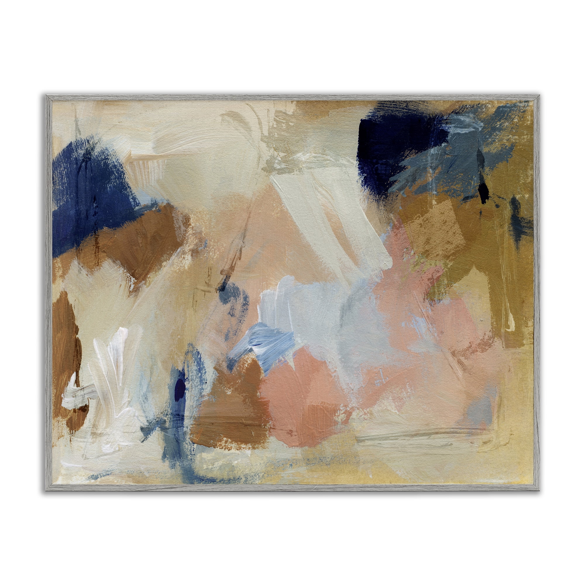 Stupell Industries Chaotic Neutral Paint Abstract Painting Gray Framed Art Print Wall Art, 30 x 24