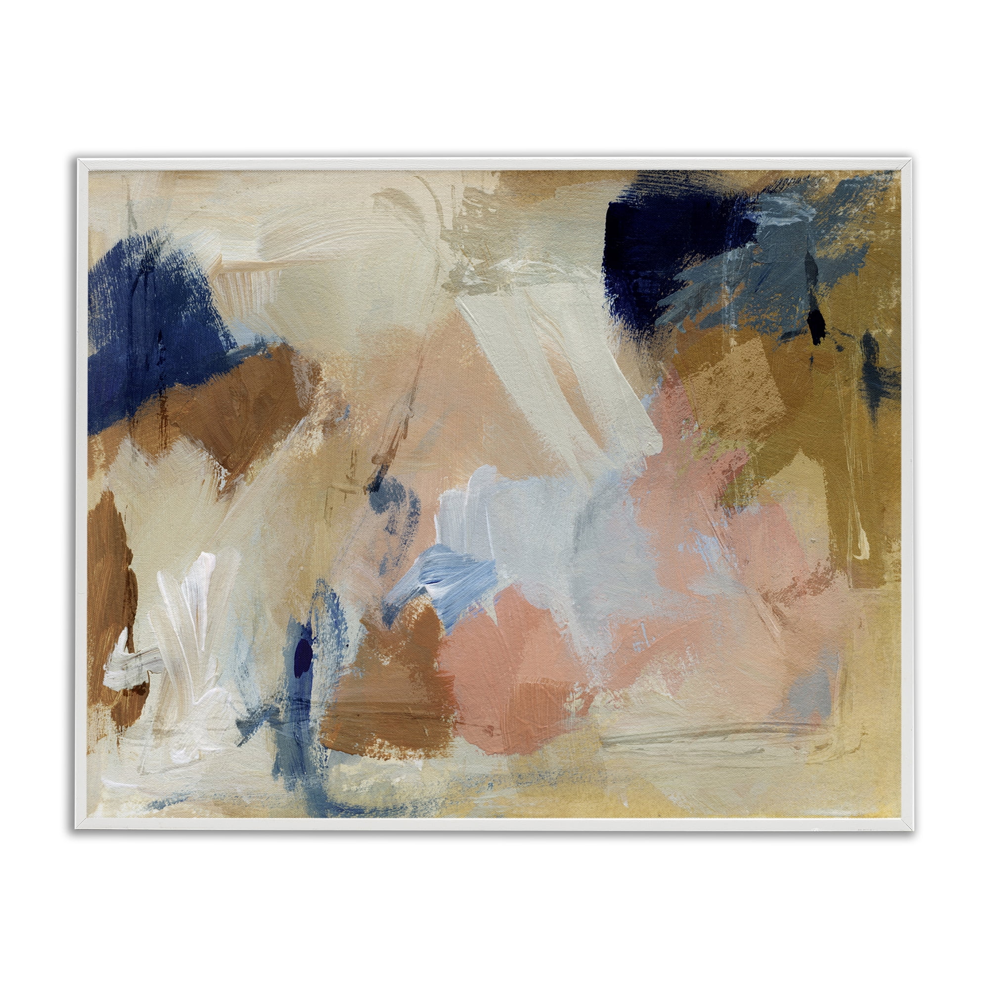 Stupell Industries Chaotic Neutral Paint Abstract Painting White Framed Art Print Wall Art, 14 x 11