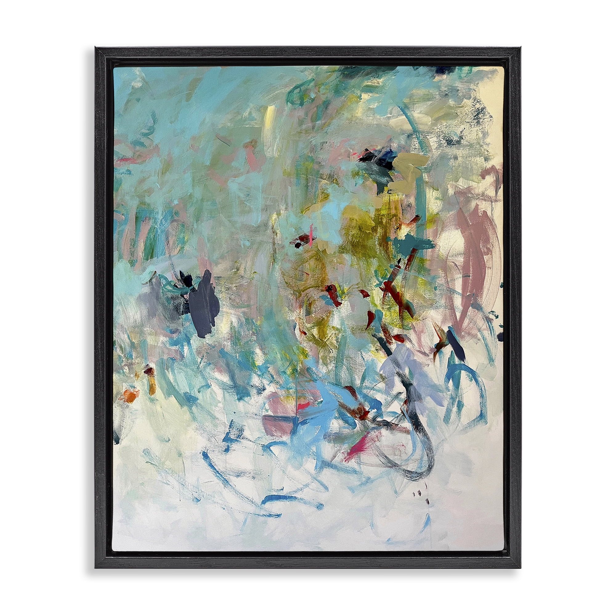 Stupell Industries Chaotic Ombre Scribble Abstract Painting Black Floater Framed Canvas Art Print Wall Art, 17 x 21