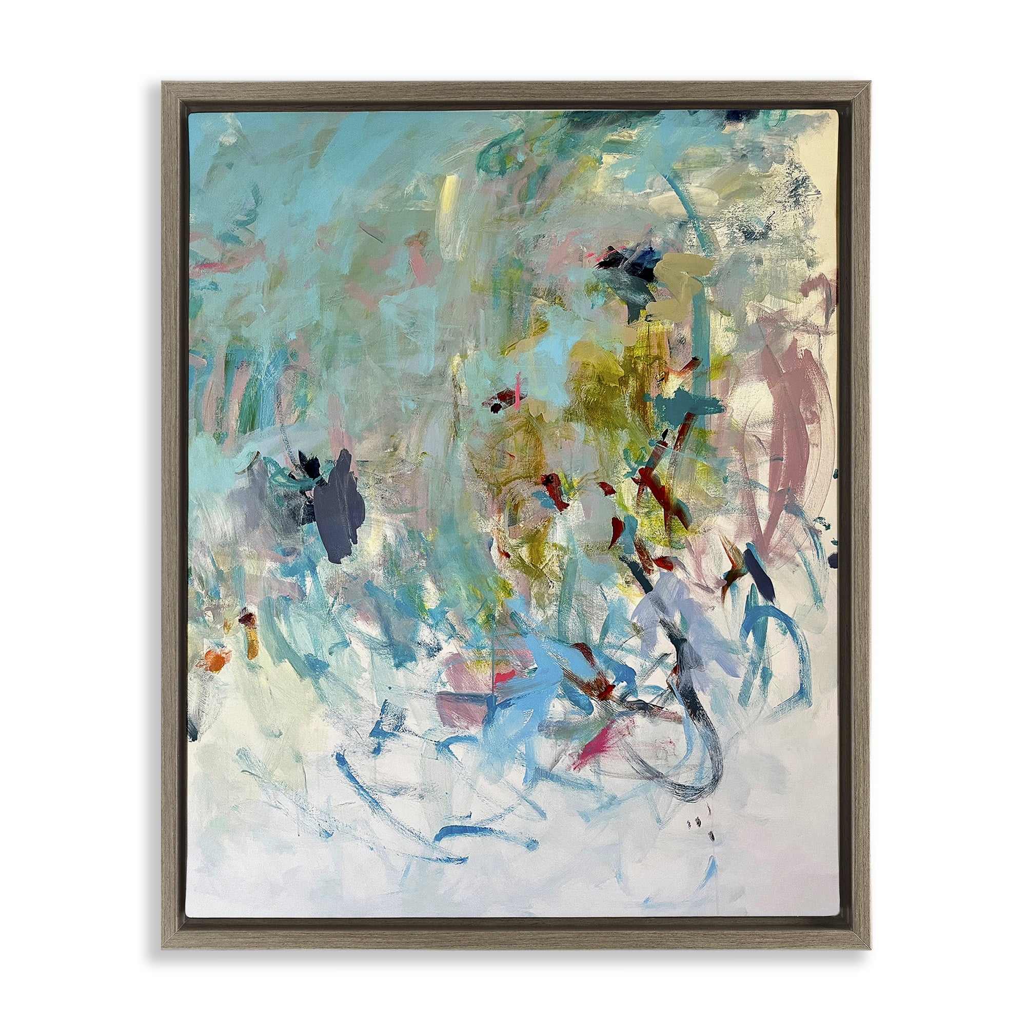 Stupell Industries Chaotic Ombre Scribble Abstract Painting Brown Floater Framed Canvas Art Print Wall Art, 25 x 31