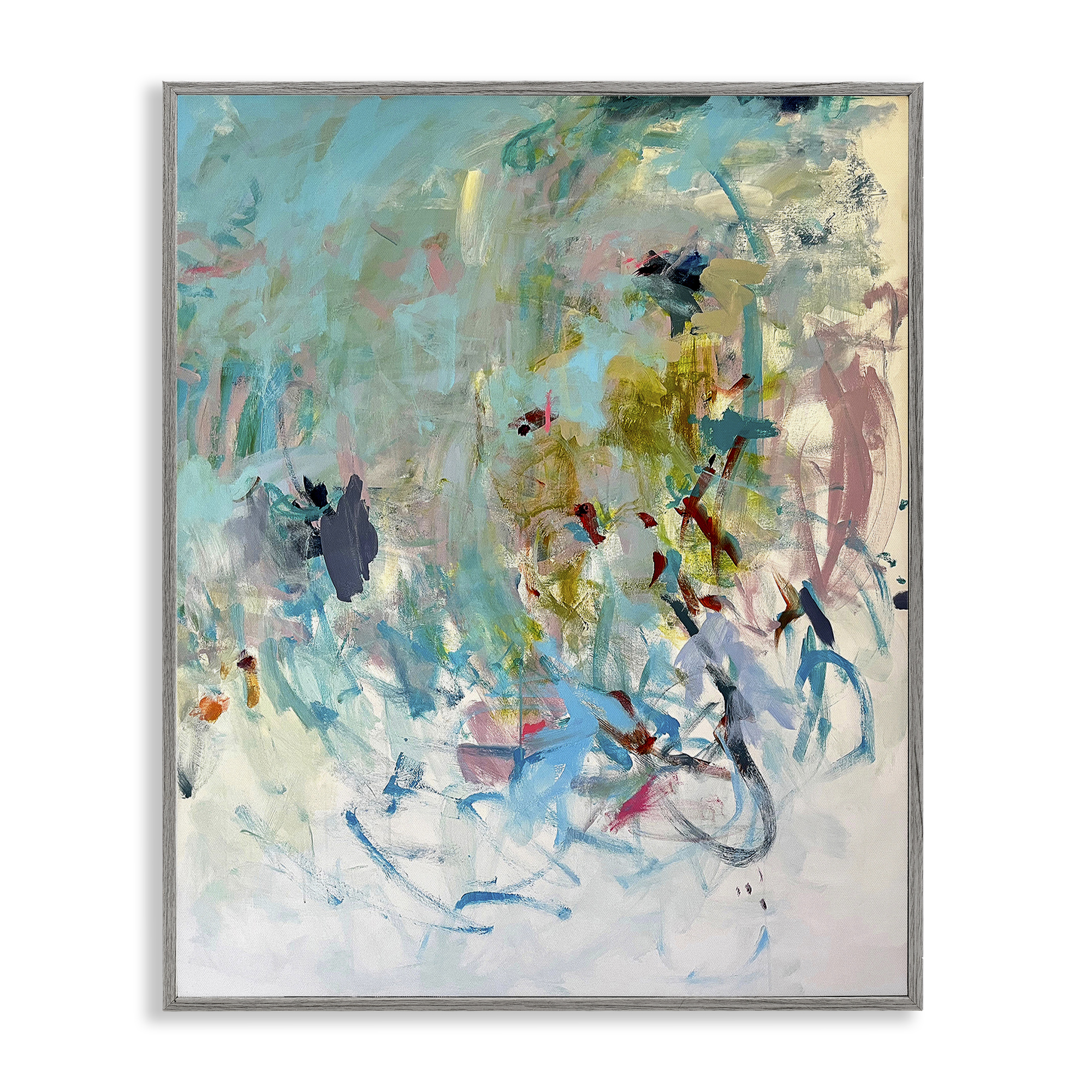 Stupell Industries Chaotic Ombre Scribble Abstract Painting Gray Framed Art Print Wall Art, 24 x 30