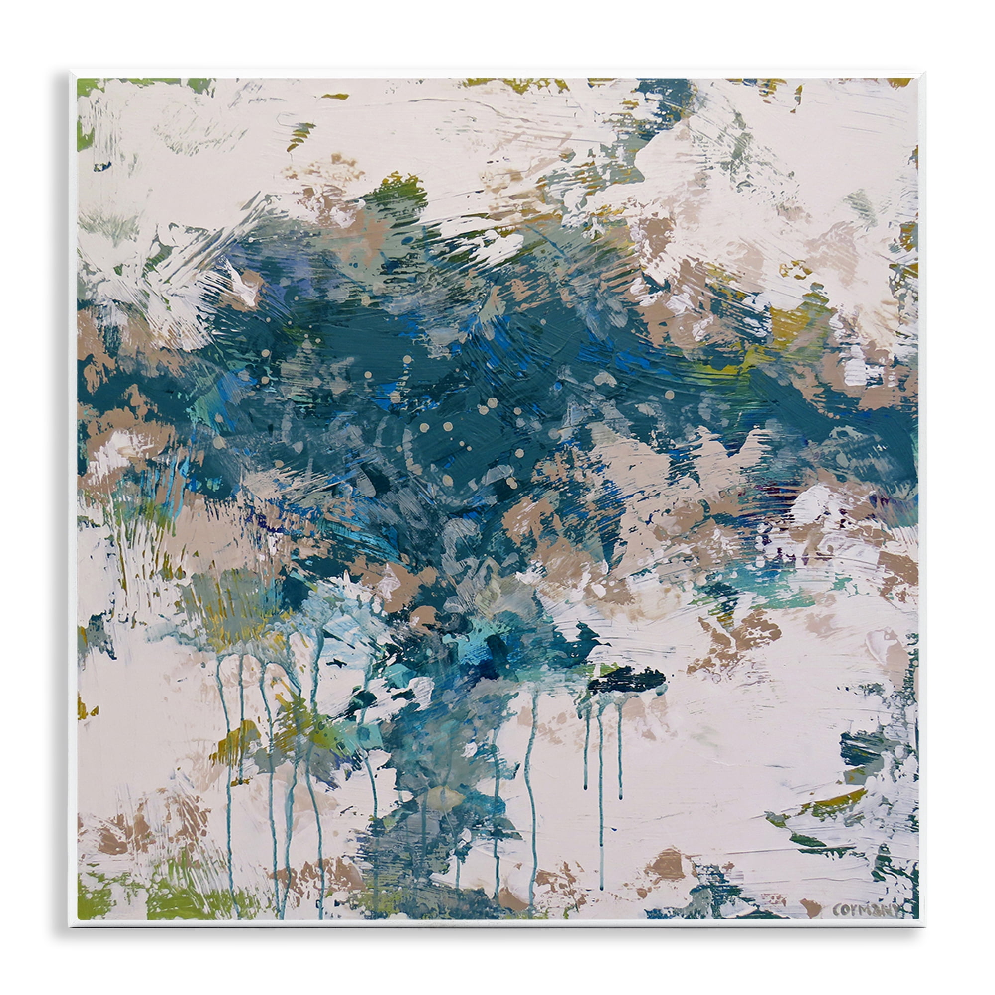 Stupell Industries Chaotic Paint Drip Abstract Abstract Painting Unframed Art Print Wall Art, 12 x 12