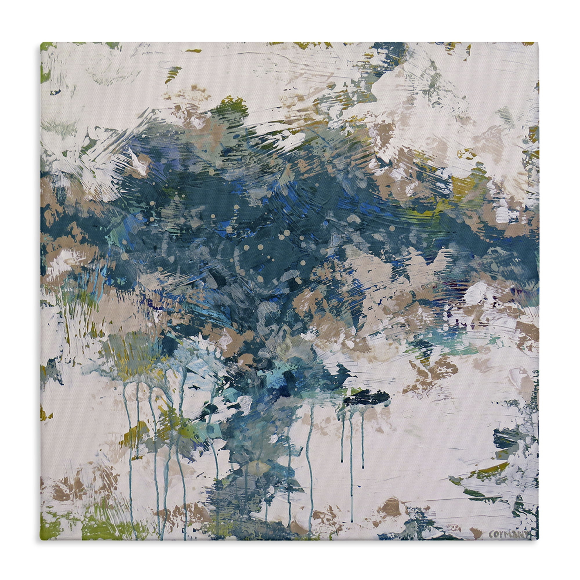 Stupell Industries Chaotic Paint Drip Abstract Abstract Painting Wrapped Canvas Art Print Wall Art, 30 x 30