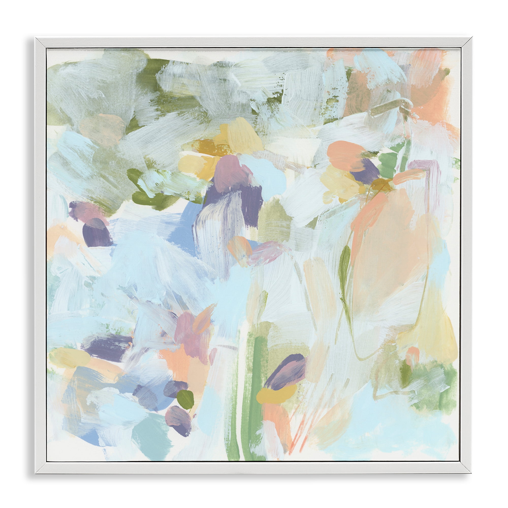 Stupell Industries Chaotic Pastel Arrangement Abstract Painting White Framed Art Print Wall Art, 17 x 17