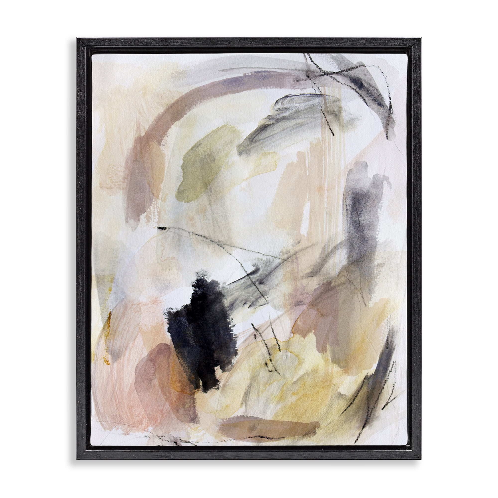 Stupell Industries Chaotic Sketches Paint Strokes Black Framed Floater Canvas Wall Art, design by Hope Bainbridge