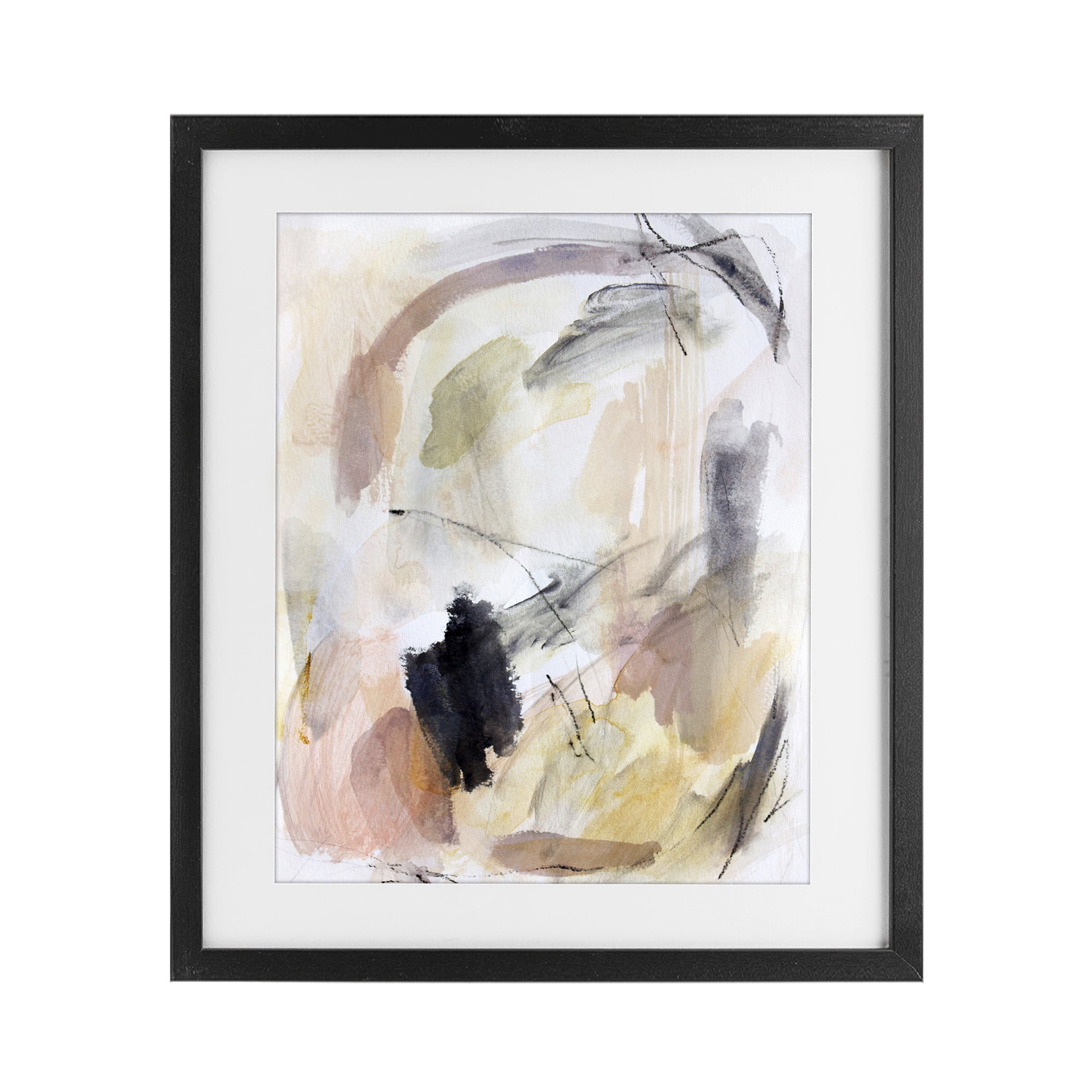 Stupell Industries Chaotic Sketches Paint Strokes Black Framed Print Under Glass, design by Hope Bainbridge