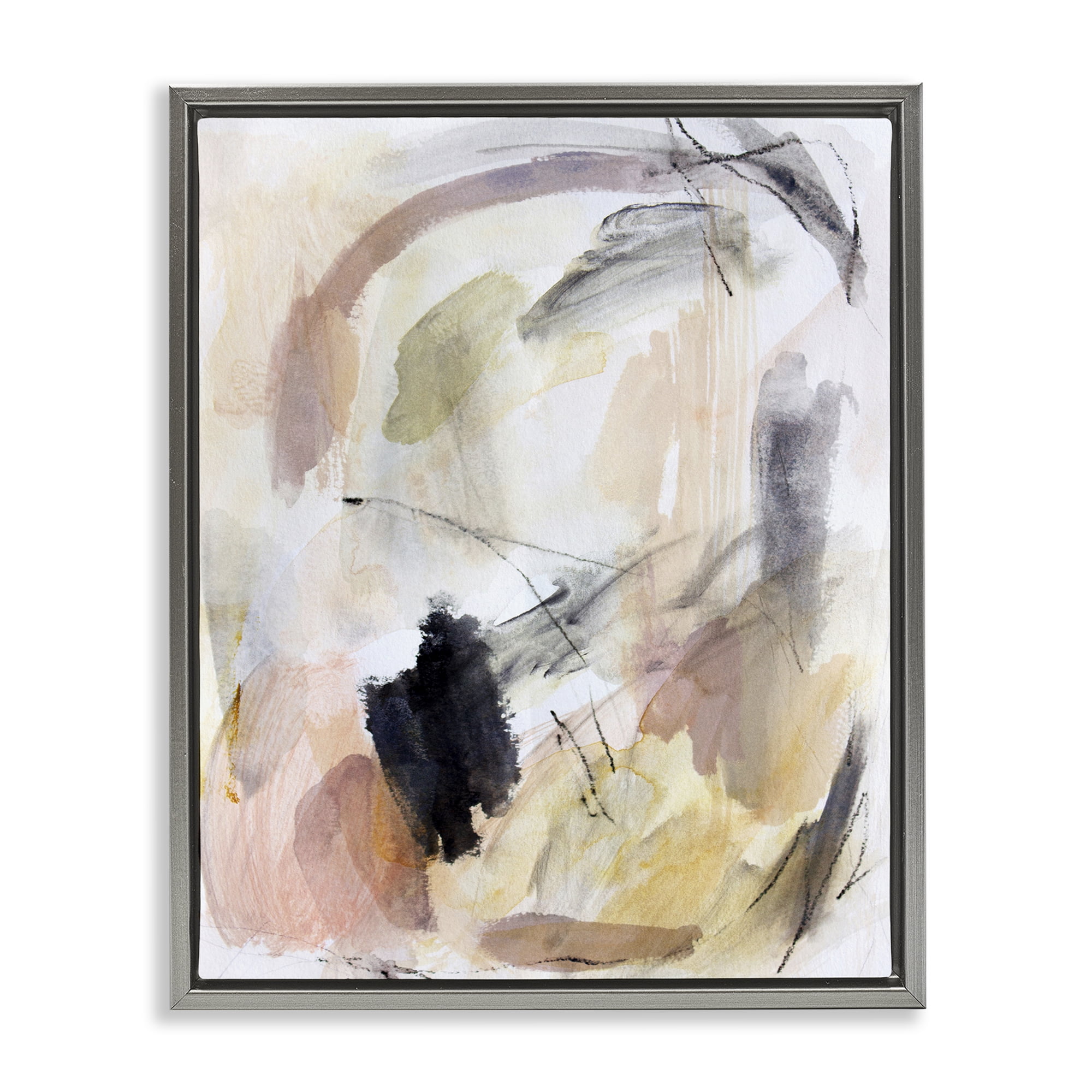 Healthy Design Frame Stupell Industries Modern Chaotic Sketches Paint Strokes Gray Floating ...