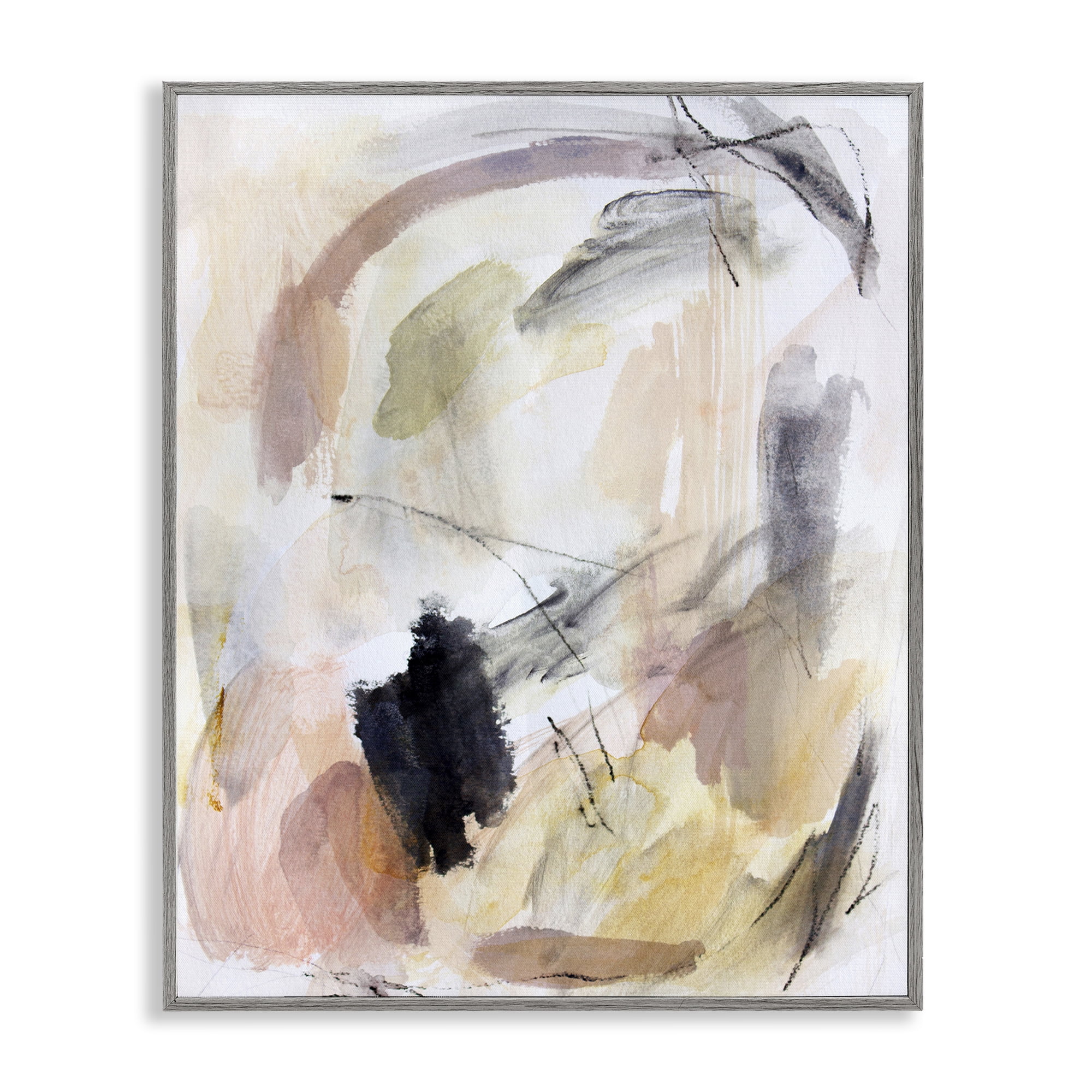 Stupell Industries Chaotic Sketches Paint Strokes Gray Framed Giclee Art, design by Hope Bainbridge