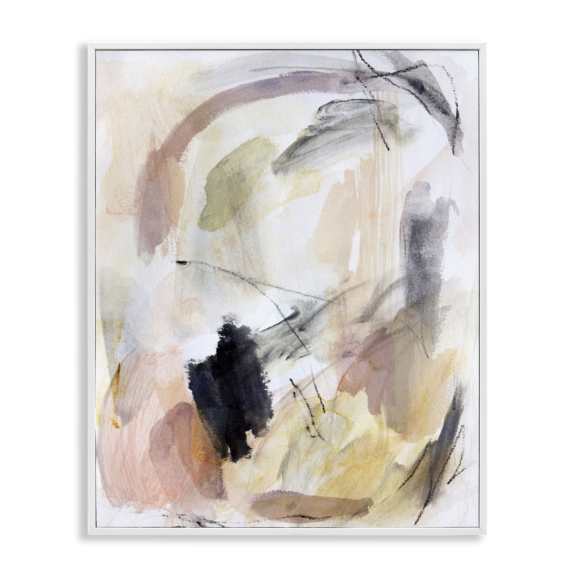 Stupell Industries Chaotic Sketches Paint Strokes White Framed Giclee Art, design by Hope Bainbridge