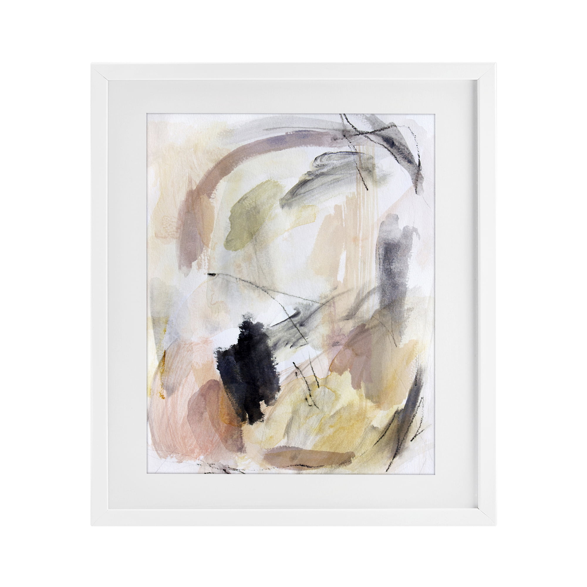 Stupell Industries Chaotic Sketches Paint Strokes White Framed Print Under Glass, design by Hope Bainbridge
