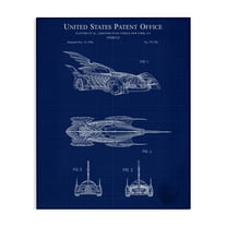 Stupell Industries Character Car Blueprint Transportation Painting Gallery Wrapped Canvas Art Print Wall Art, 16 x 20