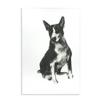 Stupell Industries Charcoal Dog Drawing Animals & Insects Drawing Unframed Art Print Wall Art, 10 x 15