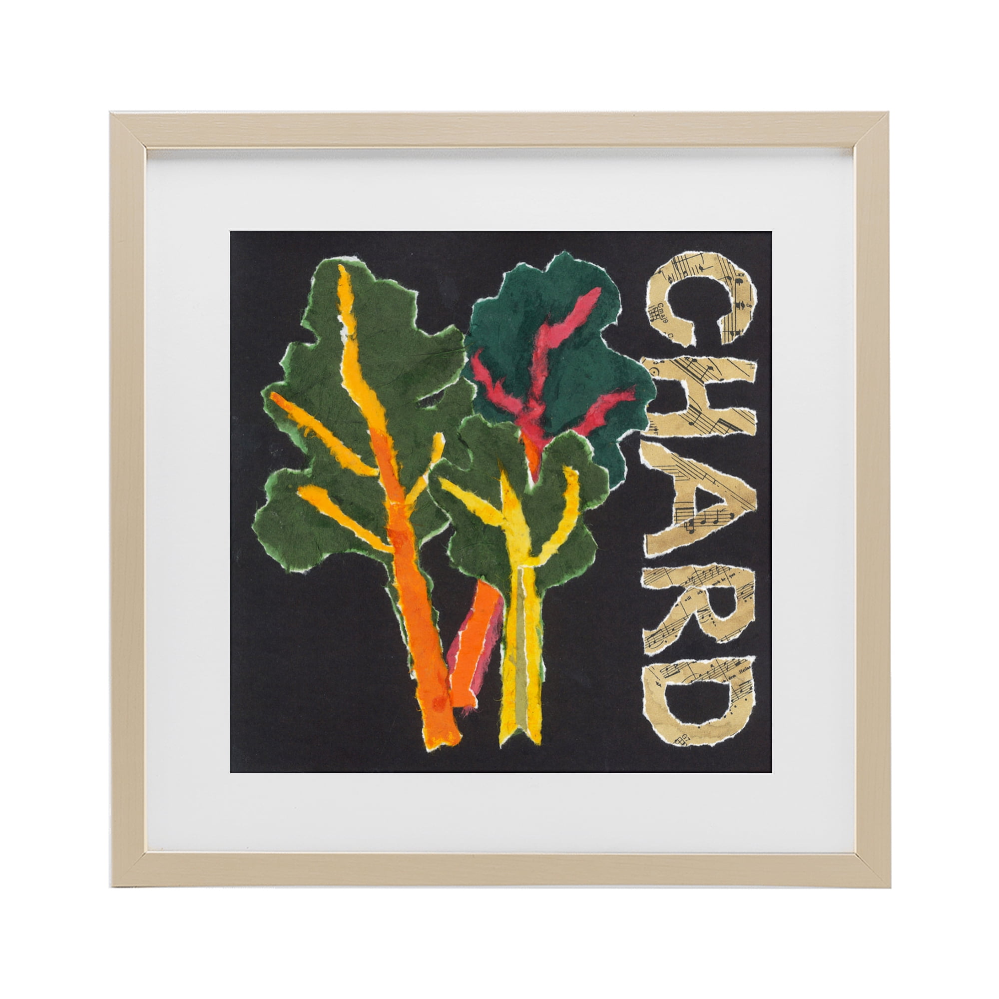 Stupell Industries Chard Leafy Vegetable Birch Framed Print Under Glass, design by Nancy Overton