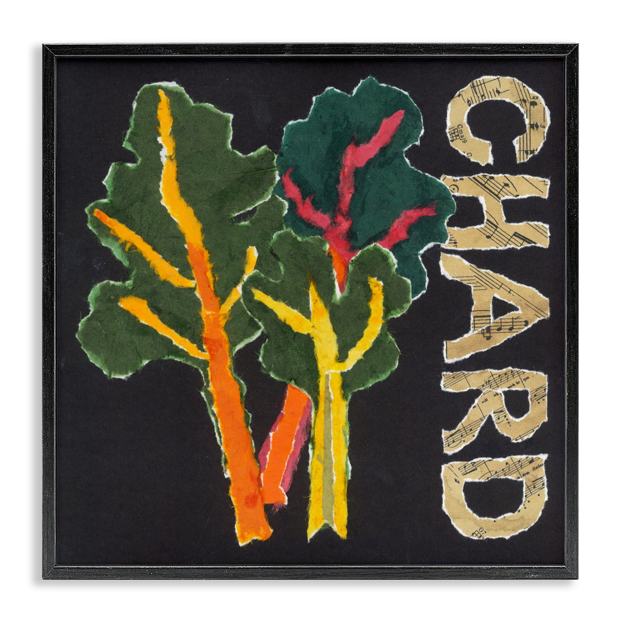 Stupell Industries Chard Leafy Vegetable Black Framed Giclee Art, design by Nancy Overton