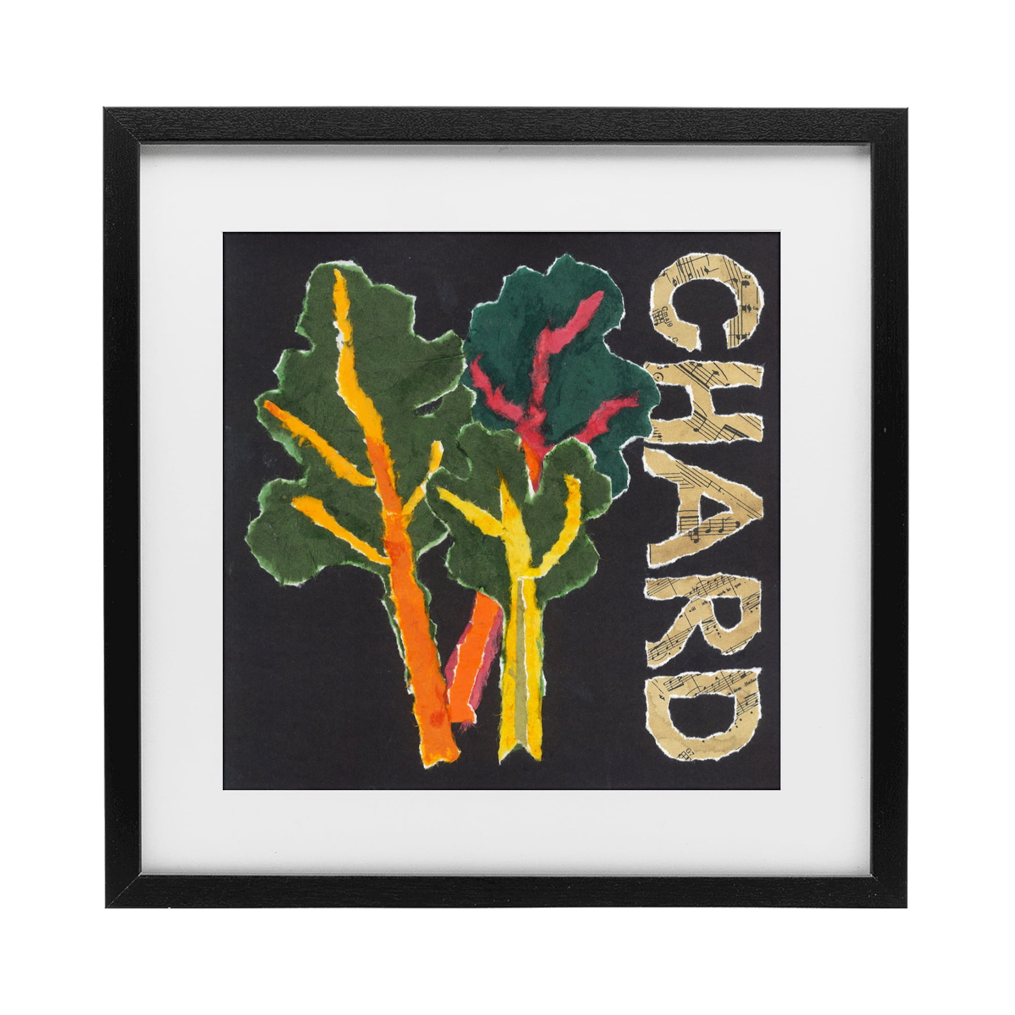 Stupell Industries Chard Leafy Vegetable Black Framed Print Under Glass, design by Nancy Overton