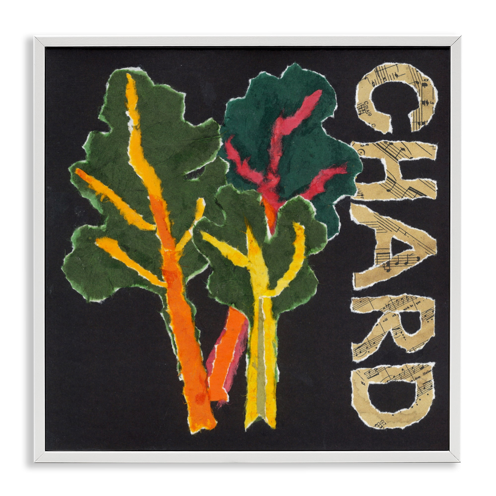 Stupell Industries Chard Leafy Vegetable White Framed Giclee Art, design by Nancy Overton