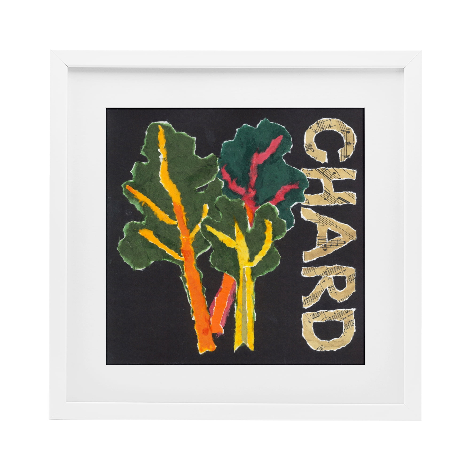 Stupell Industries Chard Leafy Vegetable White Framed Print Under Glass, design by Nancy Overton