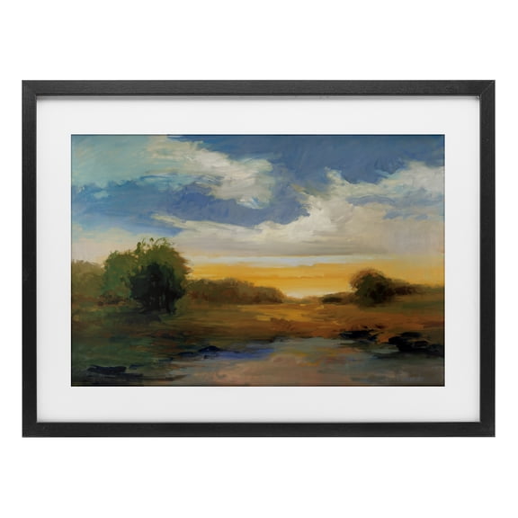 Stupell Industries Charismatic Clouds Sunset Black Framed Print Under Glass design by Vicki McMurry, 17 x 23