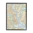 thumbnail image 1 of Stupell Industries Charleston South Carolina Nautical Map Daniel Island Vintage Painting Black Framed Art Print Wall Art, 24 x 30, Design by Daphne Polselli, 1 of 8