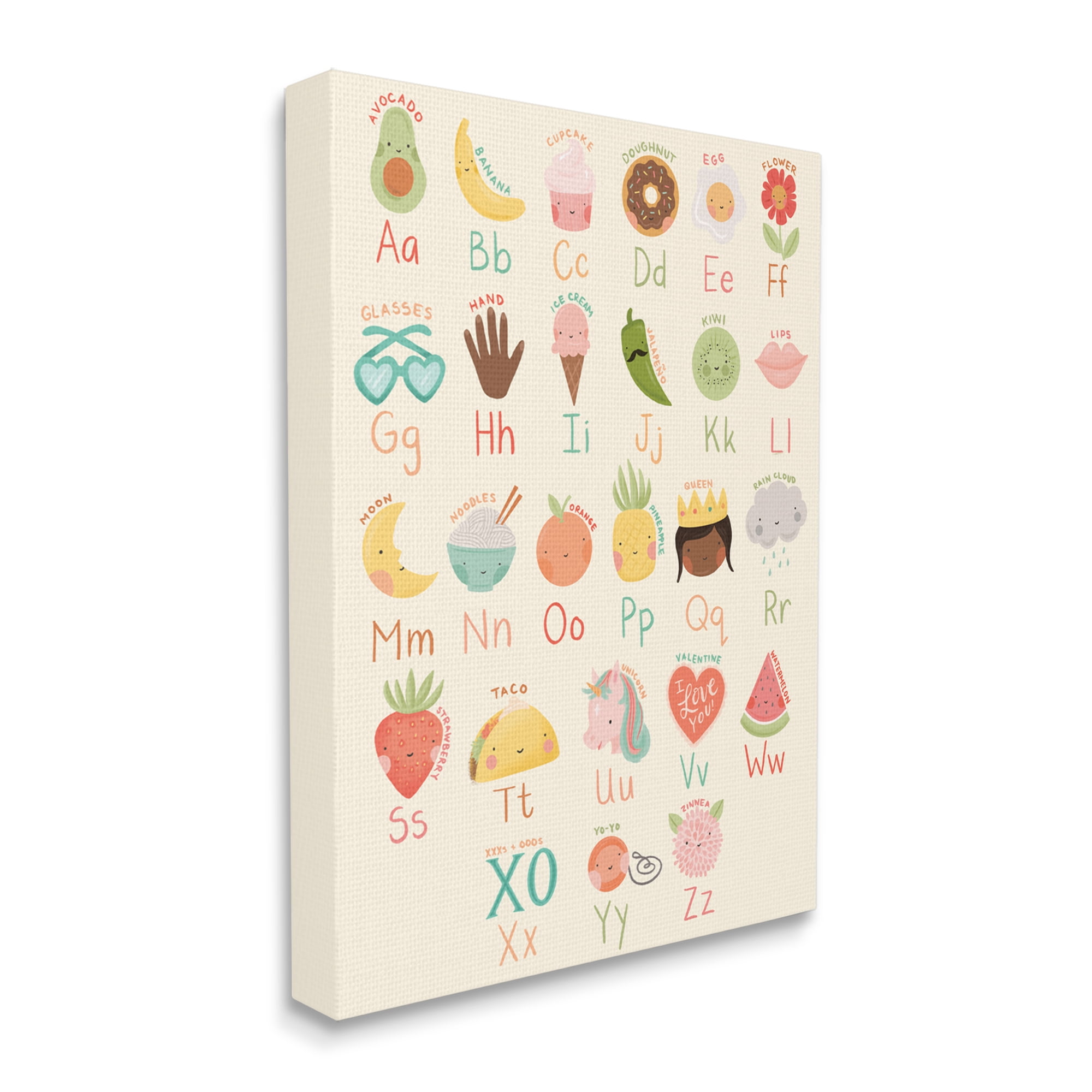 Stupell Industries Charming Alphabet Chart Desserts Taco Queen Unicorn, 16 x 20, Designed by Richelle Lynn Garne