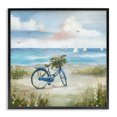 thumbnail image 1 of Stupell Industries Tropical Charming Blue Bicycle Floral Bouquet Distant Beach Sailboats Black Framed Giclee Art, 24 x 24, by Nan, 1 of 7
