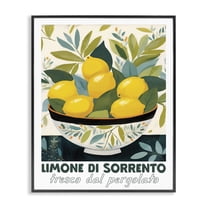 Stupell Industries Charming Bowl of Lemons Food & Beverage Painting Black Framed Art Print Wall Art, 11 x 14