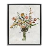 Stupell Industries Charming Bright Bouquet Botanical & Floral Painting Black Floater Framed Art Print Wall Art, 17 x 21